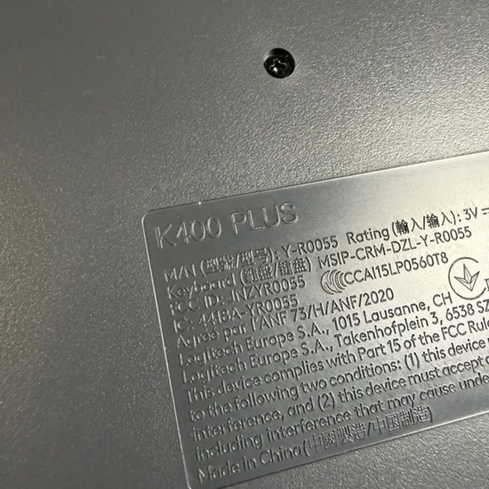 Logitech‎ K400 Plus Y-R0055 Dark Grey Plastic Wireless Touch Keyboard
